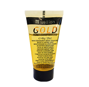 Wellion GOLD Invertzuckersirup ist durch seine einfache Handhabung und rasche Energie bestens geeignet. Die Tube ist vor dem ersten Öffnen mit einem Hygienesiegel sicher verschlossen, und dank dem Schraubverschluss wiederverschließbar. Angenehmer Vanillegeschmack. Foto